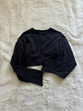 Urban Outfitters Black Cropped Sweatshirt
